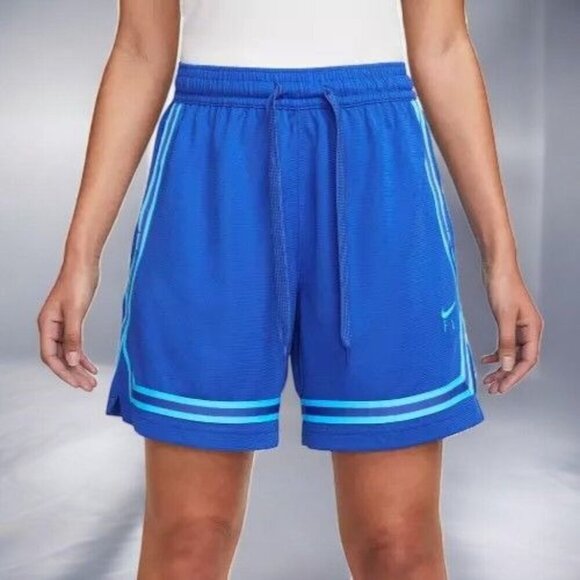 Nike Dri-FIT Fly Crossover Women Basketball Elastic Waist Shorts Blue NEW 2XL - Picture 2 of 9